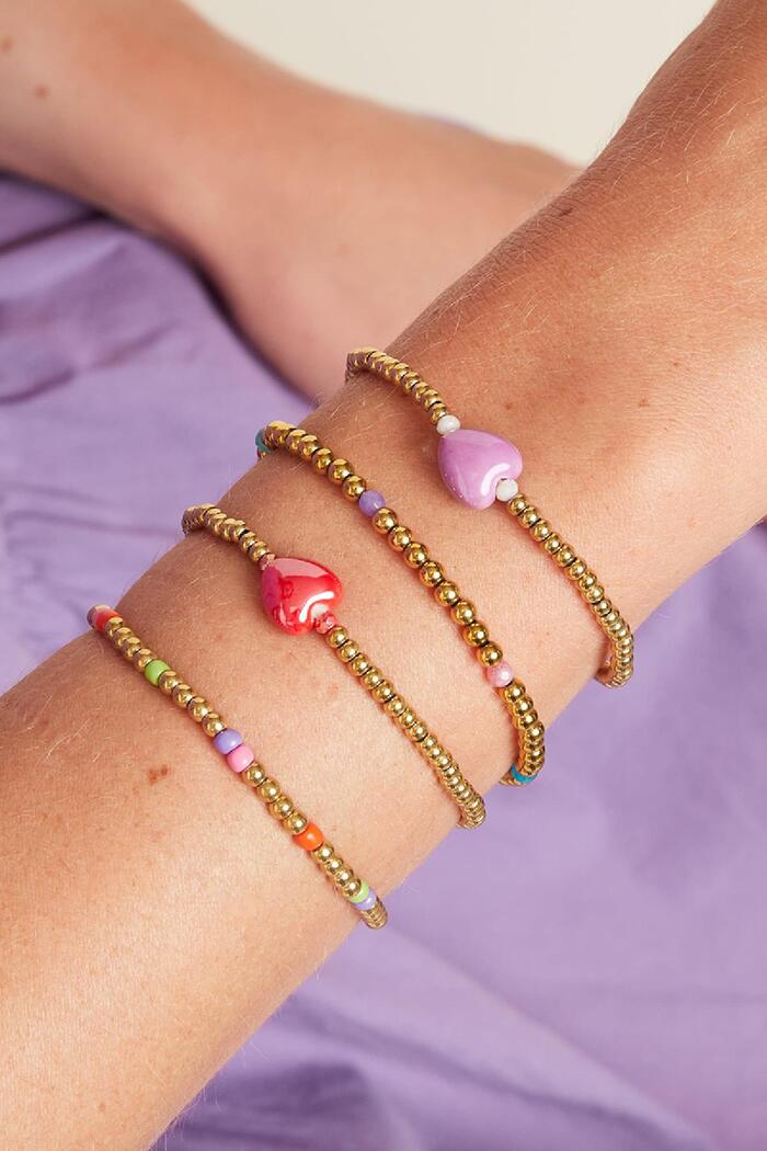 Hart armband - #summergirls collection Rood Ceramics Afbeelding2